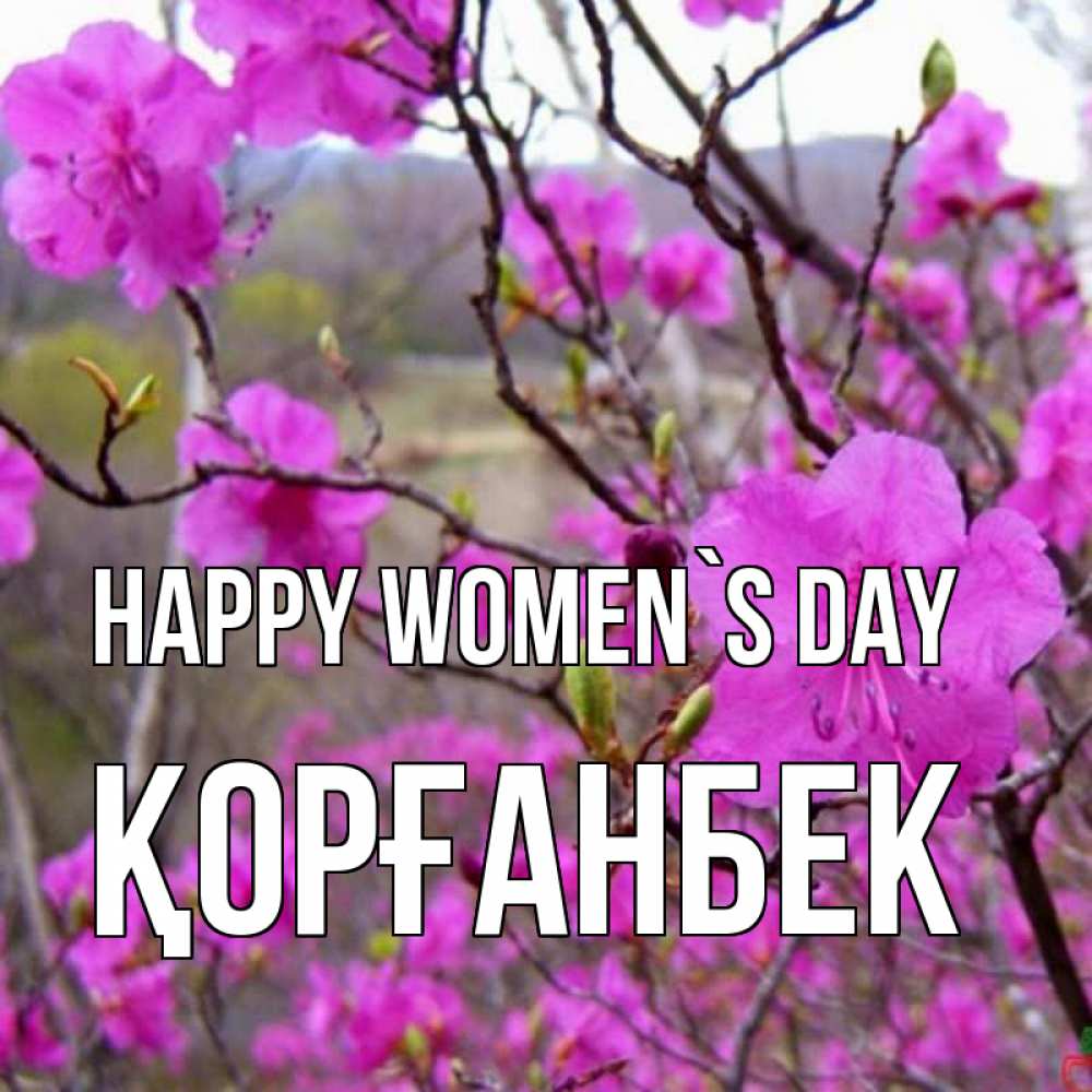 Greetings card с именем, Қорғанбек happy women`s day международный женский день Greetings with text for free download 